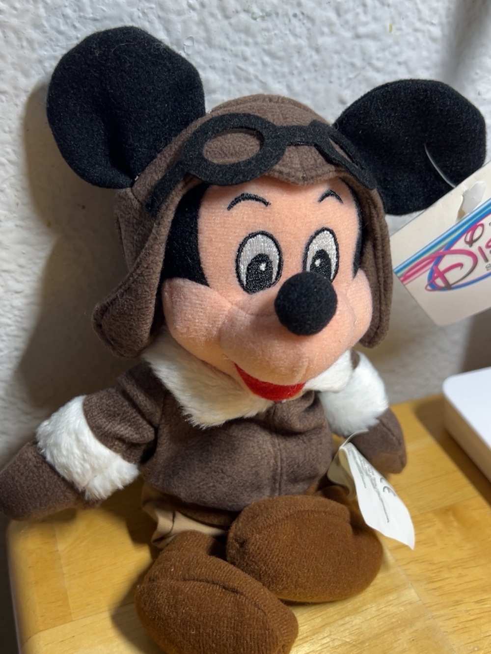 Disney Pilot Mickey Mouse Brown Aviator Plush Toy